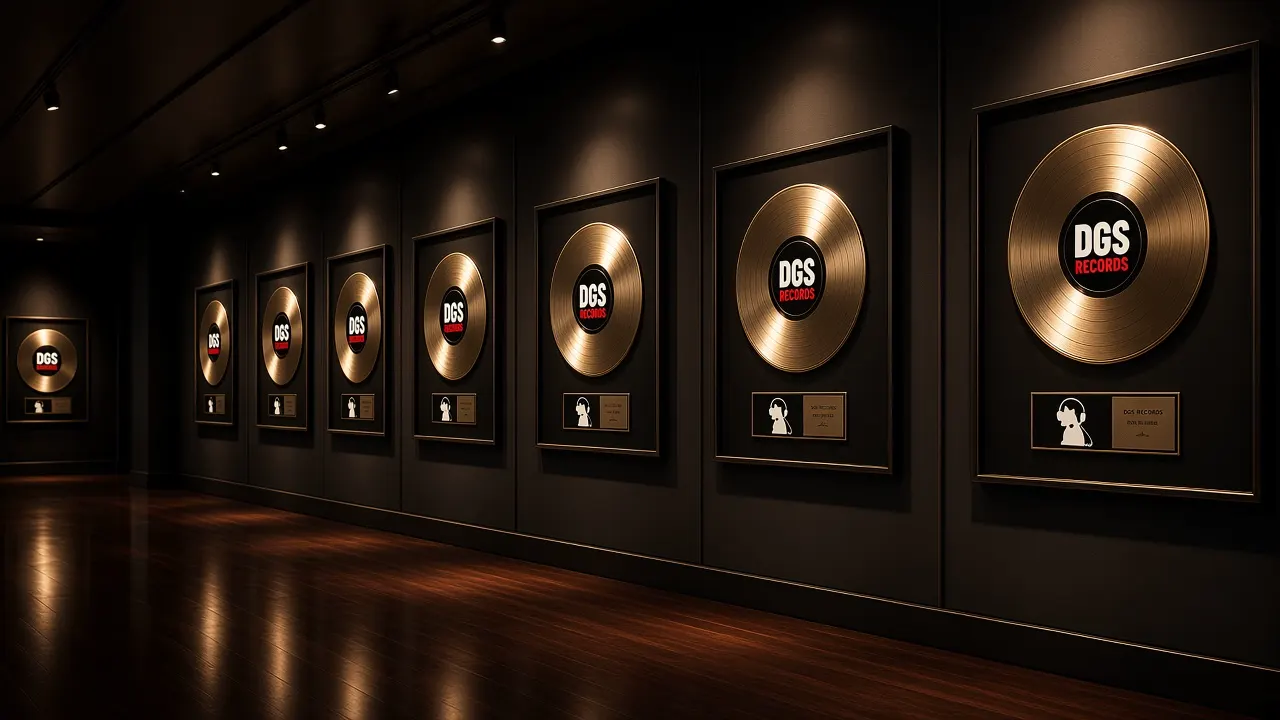 DGS Records plaque wall